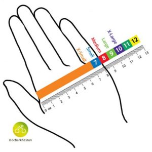 جدول اندازه گیری برای انتخاب دستکش دوچرخه سواری