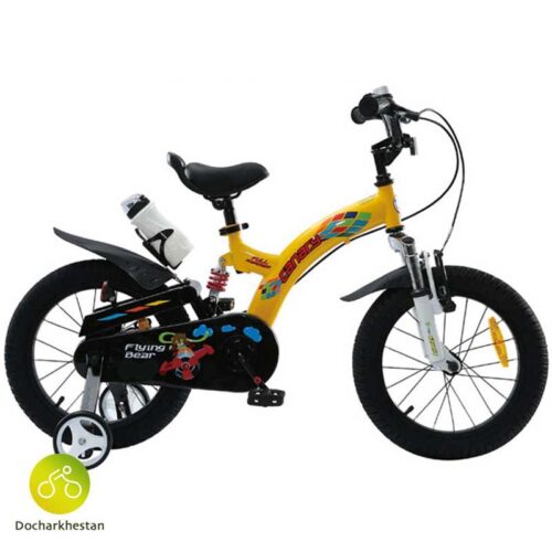 دوچرخه بچه گانه قناری مدل فلاین بر رنگ زرد