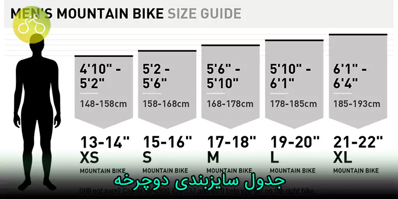 جدول سایز‌بندی دوچرخه